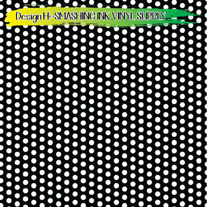 Black White Polka Dot ★ Pattern Vinyl | Faux Leather | Sublimation (TAT 3 BUS DAYS)