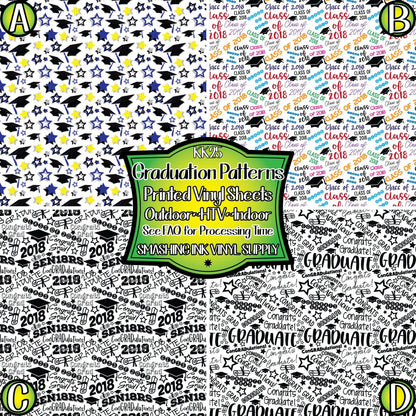 Graduation Pattern ★ Pattern Vinyl | Faux Leather | Sublimation (TAT 3 BUS DAYS)