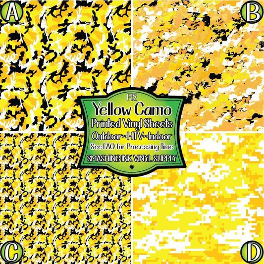 Yellow Camo ★ Laser Safe Adhesive Film (TAT 3 BUS DAYS)