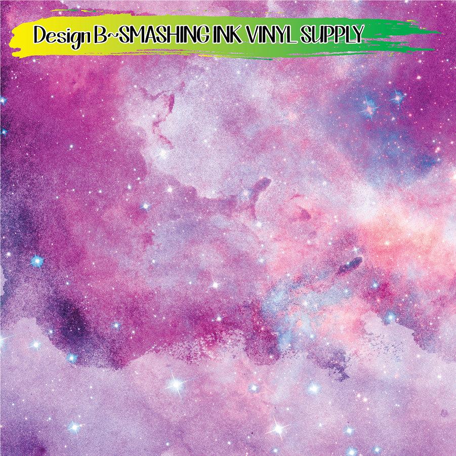 Pastel Galaxy Space ★ Pattern Vinyl | Faux Leather | Sublimation (TAT 3 BUS DAYS)