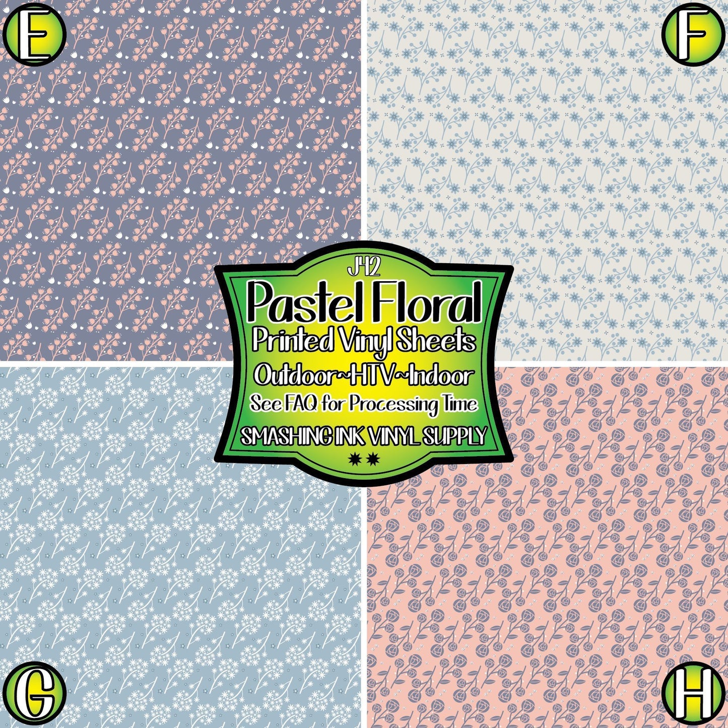 Pastel Floral Pattern ★ Pattern Vinyl | Faux Leather | Sublimation (TAT 3 BUS DAYS)