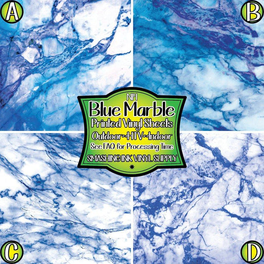 Blue Marble ★ Printed Vinyl Sheets | Faux Leather | Laser Safe