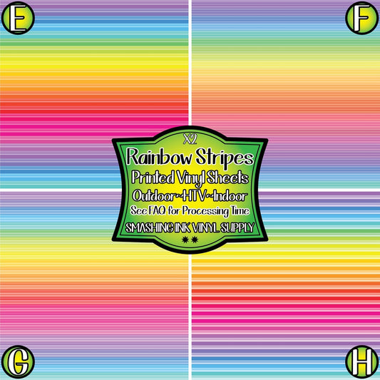 Rainbow Striped ★ Laser Safe Adhesive Film (TAT 3 BUS DAYS)