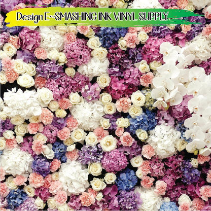 Purple and White Flowers ★ Pattern Vinyl | Faux Leather | Sublimation (TAT 3 BUS DAYS)
