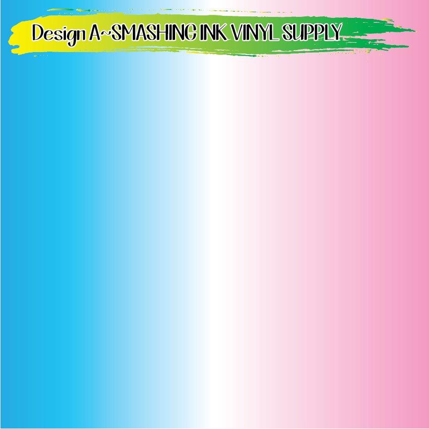 Pink White Blue Ombre ★ Pattern Vinyl | Faux Leather | Sublimation (TAT 3 BUS DAYS)