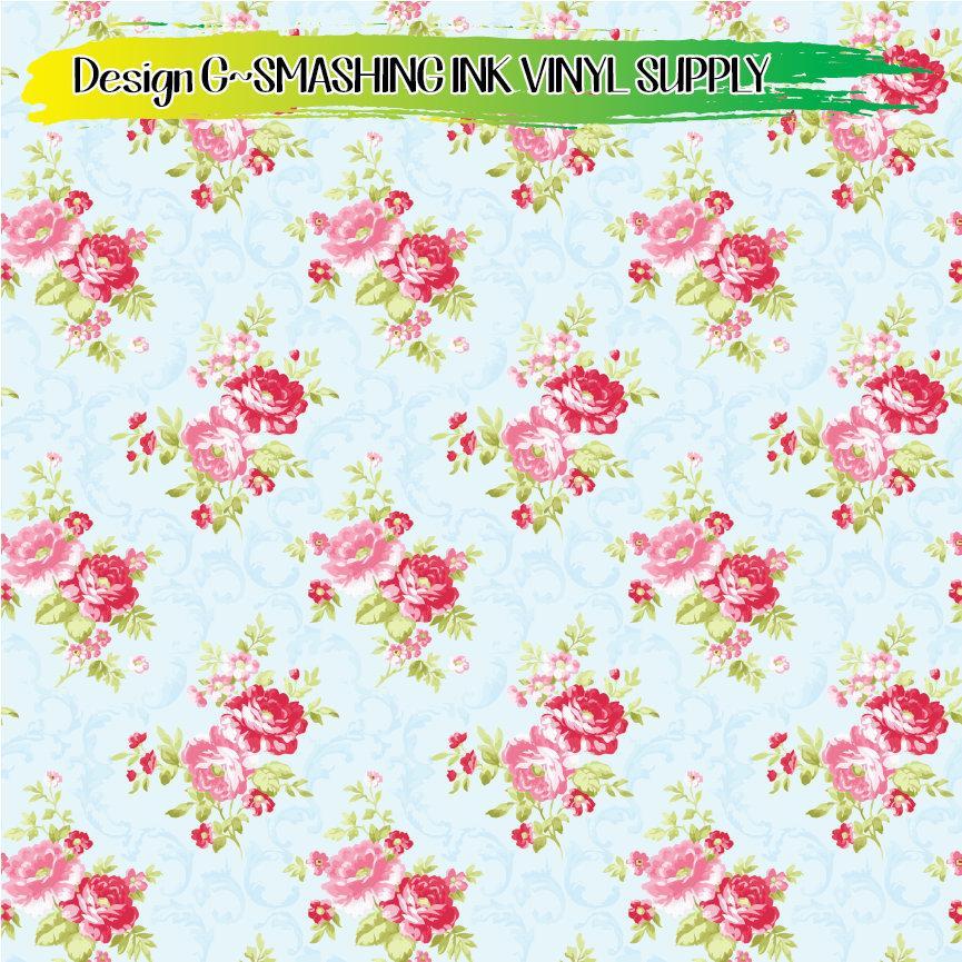 Vintage Flowers ★ Pattern Vinyl | Faux Leather | Sublimation (TAT 3 BUS DAYS)