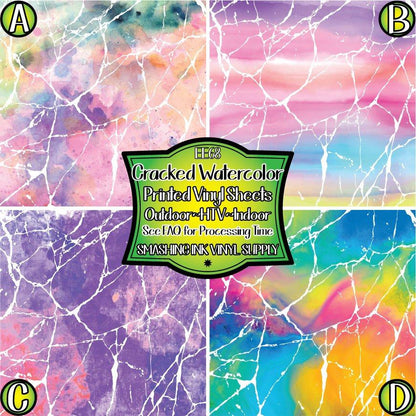 Cracked Watercolor ★ Pattern Vinyl | Faux Leather | Sublimation (TAT 3 BUS DAYS)