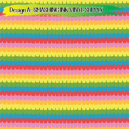 Pinata Stripe Pattern ★ Pattern Vinyl | Faux Leather | Sublimation (TAT 3 BUS DAYS)