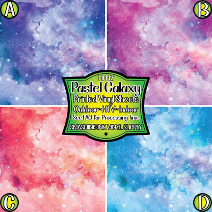 Pastel Galaxy Space ★ Pattern Vinyl | Faux Leather | Sublimation (TAT 3 BUS DAYS)
