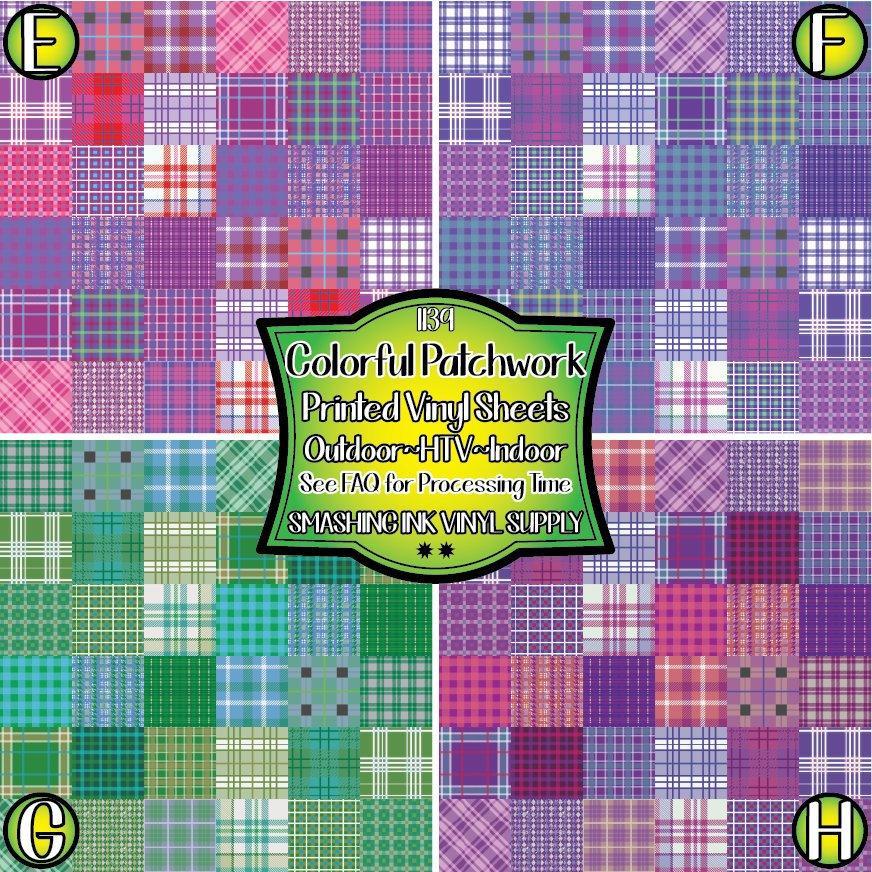 Colorful Patchwork ★ Pattern Vinyl | Faux Leather | Sublimation (TAT 3 BUS DAYS)