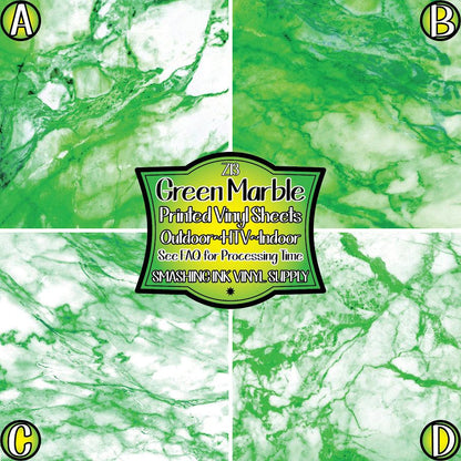 Green Marble ★ Pattern Vinyl | Faux Leather | Sublimation (TAT 3 BUS DAYS)
