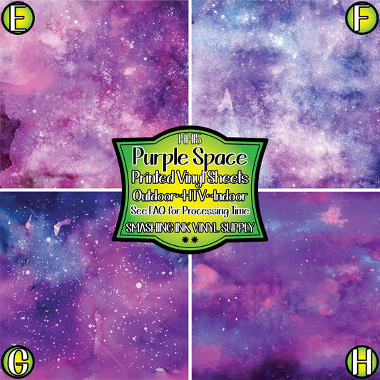 Purple Space Galaxy ★ Pattern Vinyl | Faux Leather | Sublimation (TAT 3 BUS DAYS)