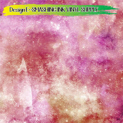 Pink Space Galaxy ★ Pattern Vinyl | Faux Leather | Sublimation (TAT 3 BUS DAYS)