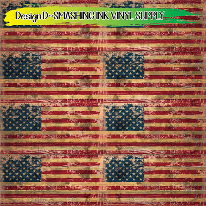 Patriotic Wood Texture ★ Pattern Vinyl | Faux Leather | Sublimation (TAT 3 BUS DAYS)