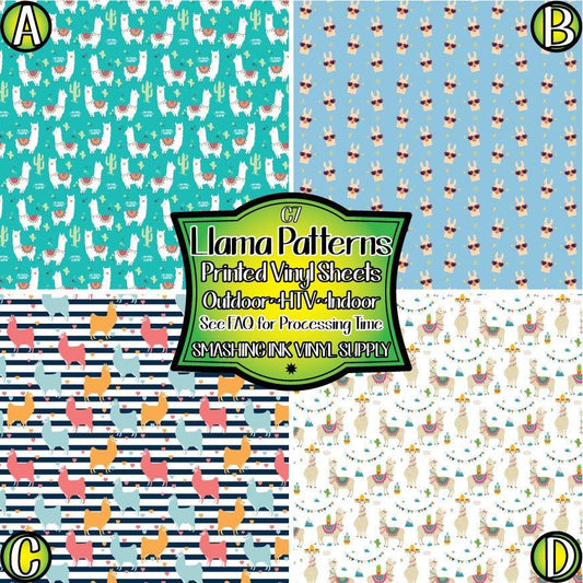Llama Patterned ★ Printed Vinyl Sheets | Faux Leather | Laser Safe
