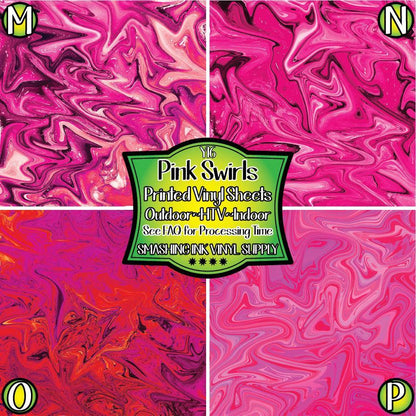 Pink Swirled ★ Pattern Vinyl | Faux Leather | Sublimation (TAT 3 BUS DAYS)