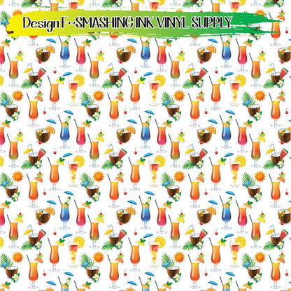 Cocktail Drink Pattern ★ Pattern Vinyl | Faux Leather | Sublimation (TAT 3 BUS DAYS)