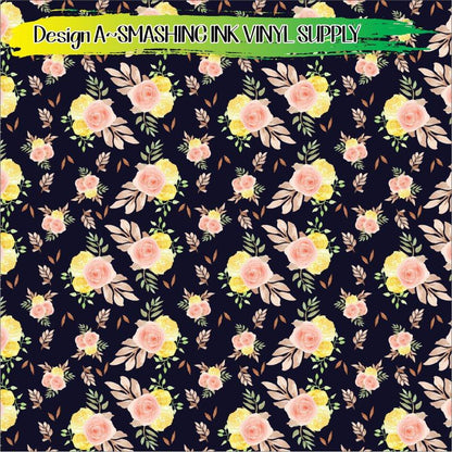 Fall Floral Patterns ★ Pattern Vinyl | Faux Leather | Sublimation (TAT 3 BUS DAYS)