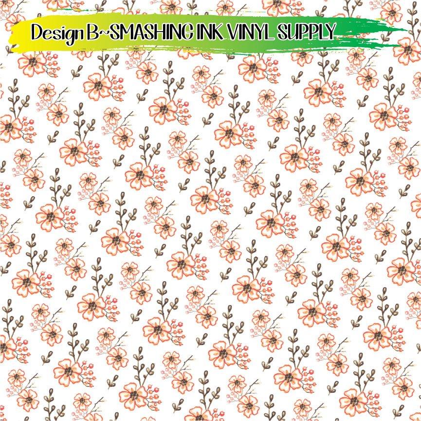 Fall Floral Patterns ★ Pattern Vinyl | Faux Leather | Sublimation (TAT 3 BUS DAYS)
