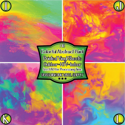 Colorful Paint Splatter ★ Pattern Vinyl | Faux Leather | Sublimation (TAT 3 BUS DAYS)