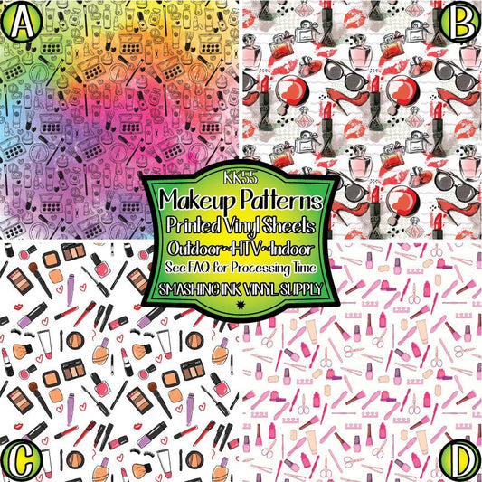 Makeup Patterned ★ Printed Vinyl Sheets | Faux Leather | Laser Safe