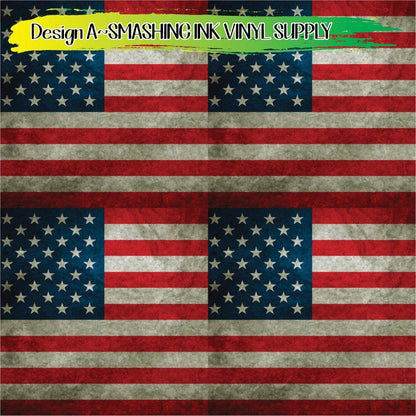 Cropped Patriotic Flag ★ Laser Safe Adhesive Film (TAT 3 BUS DAYS)
