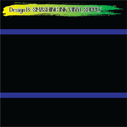 Blue Line Stripe ★ Pattern Vinyl | Faux Leather | Sublimation (TAT 3 BUS DAYS)