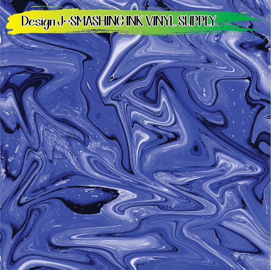 Blue Swirled ★ Pattern Vinyl | Faux Leather | Sublimation (TAT 3 BUS DAYS)