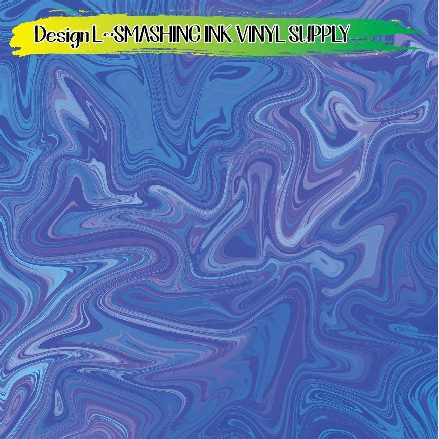Blue Swirled ★ Pattern Vinyl | Faux Leather | Sublimation (TAT 3 BUS DAYS)