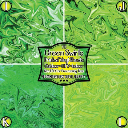 Green Swirl ★ Laser Safe Adhesive Film (TAT 3 BUS DAYS)