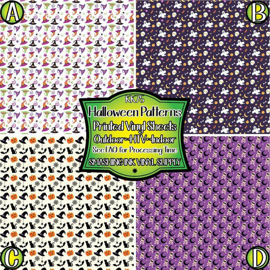 Halloween Objects ★ Pattern Vinyl | Faux Leather | Sublimation (TAT 3 BUS DAYS)