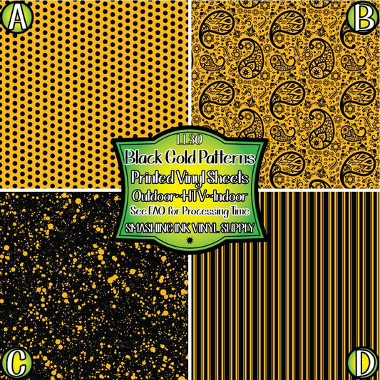 Black Gold Patterns ★ Laser Safe Adhesive Film (TAT 3 BUS DAYS)