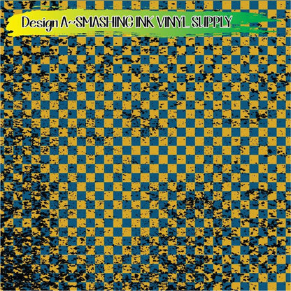 Teal Gold Black ★ Pattern Vinyl | Faux Leather | Sublimation (TAT 3 BUS DAYS)