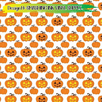 Pumpkin Patterns ★ Pattern Vinyl | Faux Leather | Sublimation (TAT 3 BUS DAYS)