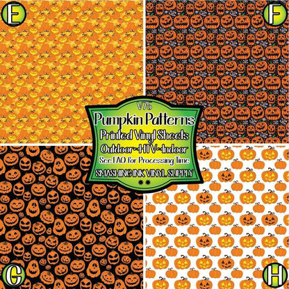 Pumpkin Patterns ★ Pattern Vinyl | Faux Leather | Sublimation (TAT 3 BUS DAYS)