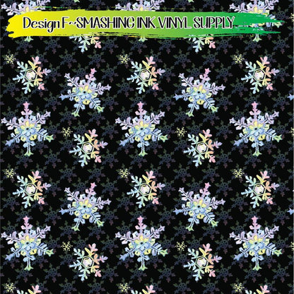 Rainbow Watercolor Snowflakes ★ Laser Safe Adhesive Film (TAT 3 BUS DAYS)