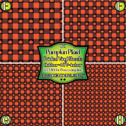 Pumpkin Plaid ★ Pattern Vinyl | Faux Leather | Sublimation (TAT 3 BUS DAYS)
