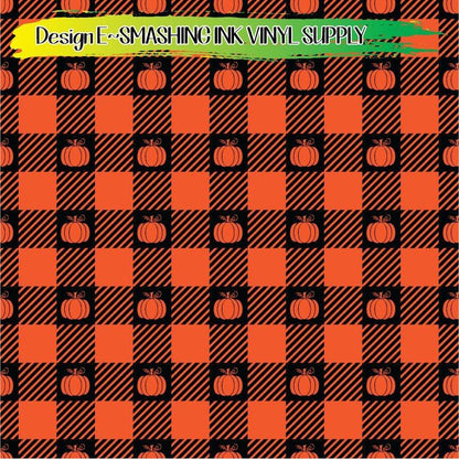 Pumpkin Plaid ★ Pattern Vinyl | Faux Leather | Sublimation (TAT 3 BUS DAYS)