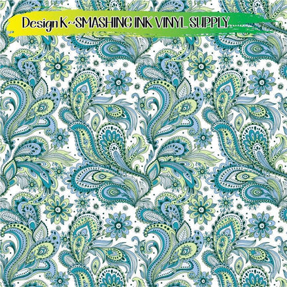 Paisley Floral Pattern ★ Pattern Vinyl | Faux Leather | Sublimation (TAT 3 BUS DAYS)