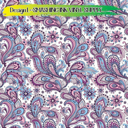 Paisley Floral Pattern ★ Pattern Vinyl | Faux Leather | Sublimation (TAT 3 BUS DAYS)