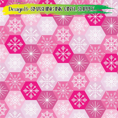 Geometric Snowflakes ★ Pattern Vinyl | Faux Leather | Sublimation (TAT 3 BUS DAYS)