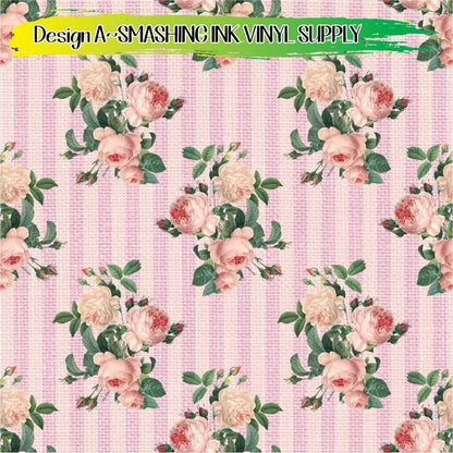 Roses And Burlap ★ Pattern Vinyl | Faux Leather | Sublimation (TAT 3 BUS DAYS)