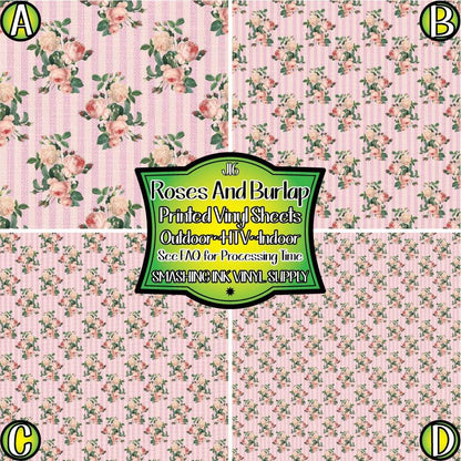 Roses And Burlap ★ Pattern Vinyl | Faux Leather | Sublimation (TAT 3 BUS DAYS)