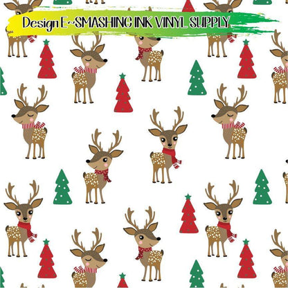 Cute Reindeer ★ Pattern Vinyl | Faux Leather | Sublimation (TAT 3 BUS DAYS)