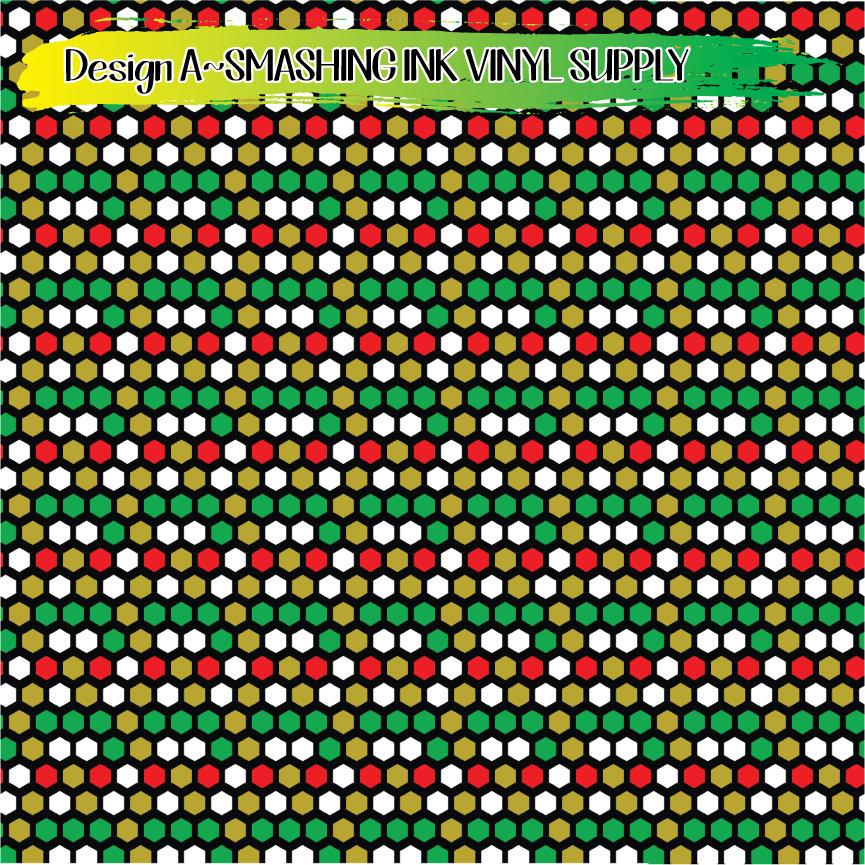 Red Green Geometric Pattern ★ Laser Safe Adhesive Film (TAT 3 BUS DAYS)