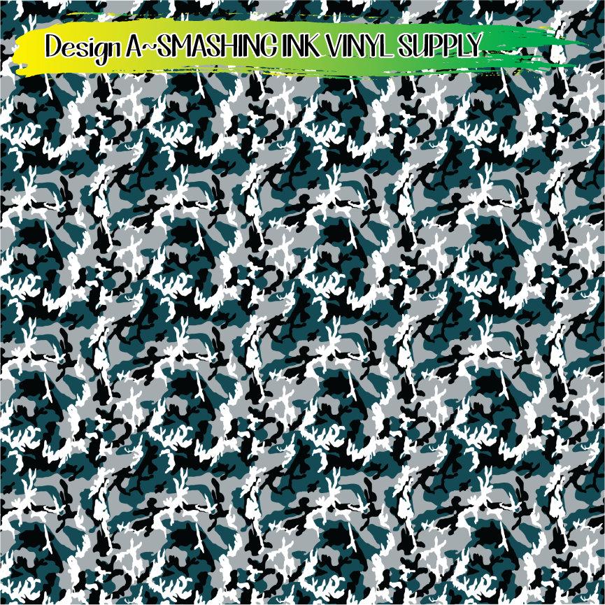 Green Grey White ★ Pattern Vinyl | Faux Leather | Sublimation (TAT 3 BUS DAYS)