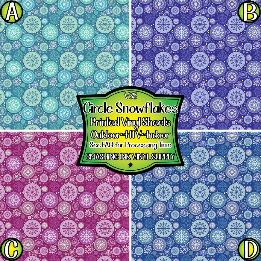 Circle Snowflakes ★ Pattern Vinyl | Faux Leather | Sublimation (TAT 3 BUS DAYS)