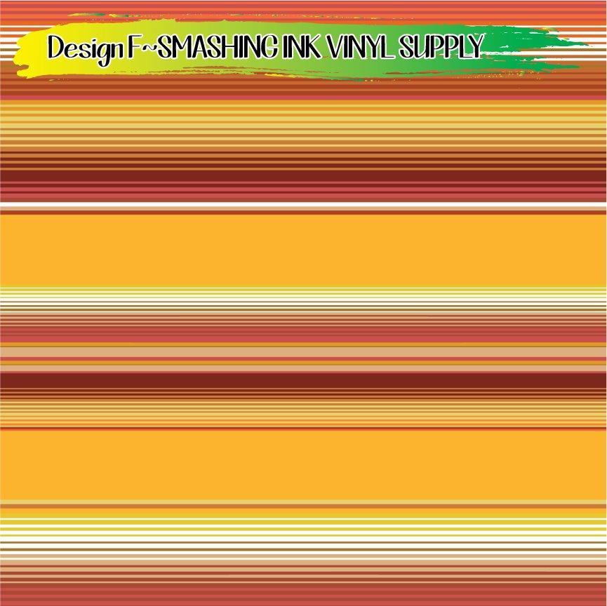 Fall Serape Stripes ★ Pattern Vinyl | Faux Leather | Sublimation (TAT 3 BUS DAYS)