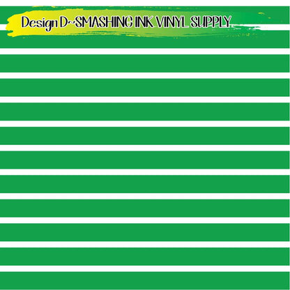 Green White Stripes ★ Pattern Vinyl | Faux Leather | Sublimation (TAT 3 BUS DAYS)