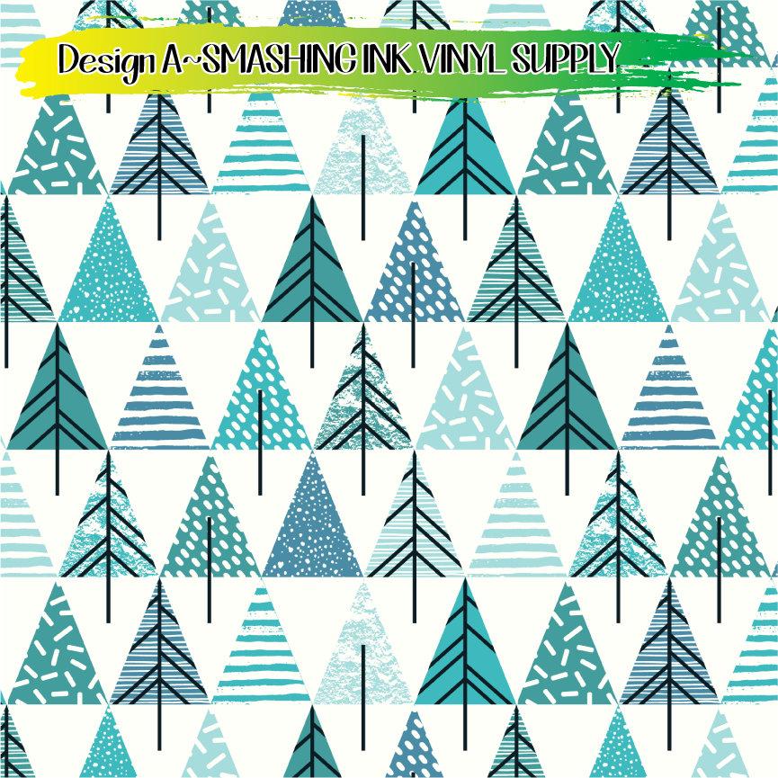 Geometric Trees ★ Pattern Vinyl | Faux Leather | Sublimation (TAT 3 BUS DAYS)